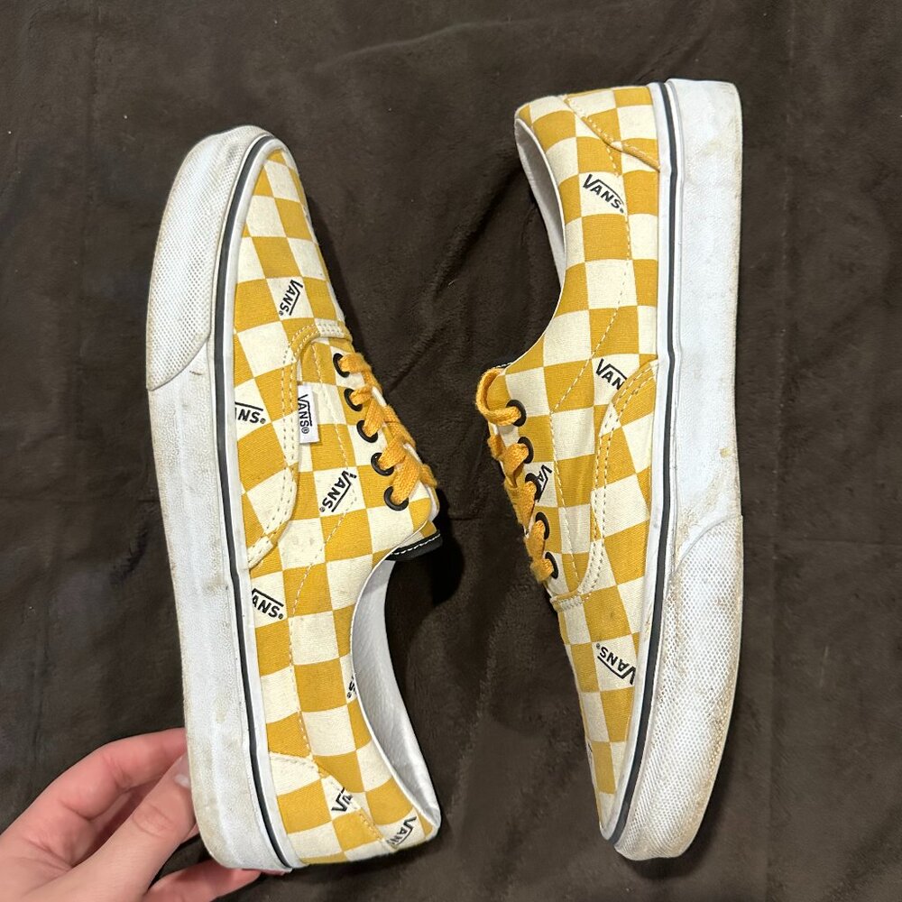 yellow and white vans